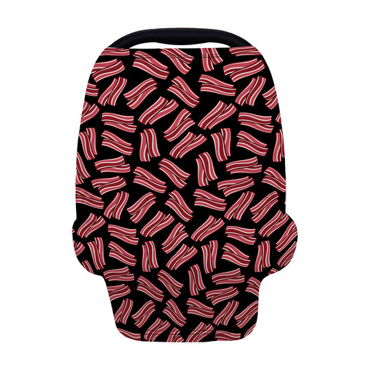 Black Bacon Pattern Print Baby Seat Cover