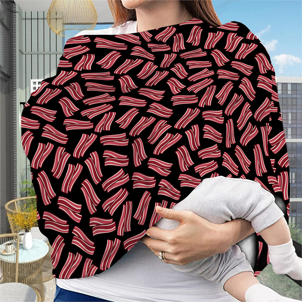 Black Bacon Pattern Print Baby Seat Cover