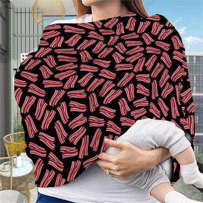 Black Bacon Pattern Print Baby Seat Cover