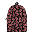 Black Bacon Pattern Print School Backpack