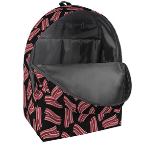 Black Bacon Pattern Print Backpack