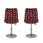 Black Bacon Pattern Print Bar Stool Covers