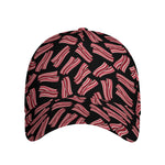 Black Bacon Pattern Print Baseball Cap