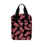 Black Bacon Pattern Print Bible Tote Bag