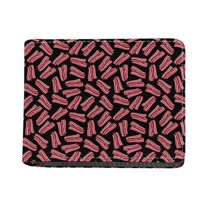 Black Bacon Pattern Print Bifold Wallet