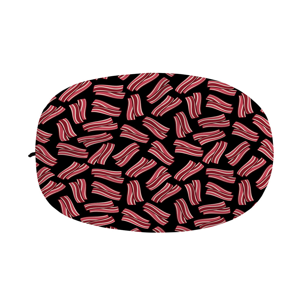 Black Bacon Pattern Print Car Side Mirror Covers