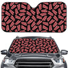 Black Bacon Pattern Print Car Windshield Sun Shade