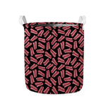 Black Bacon Pattern Print Collapsible Laundry Basket