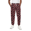 Black Bacon Pattern Print Cotton Pants