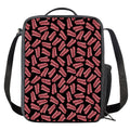Black Bacon Pattern Print Crossbody Lunch Bag