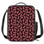 Black Bacon Pattern Print Crossbody Lunch Bag