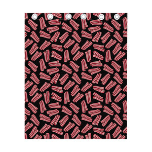 Black Bacon Pattern Print Curtain