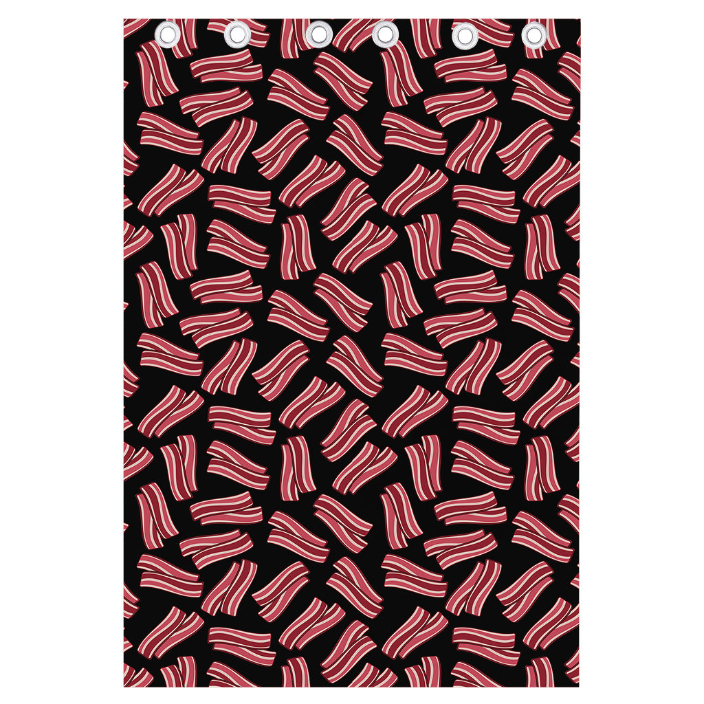 Black Bacon Pattern Print Curtain