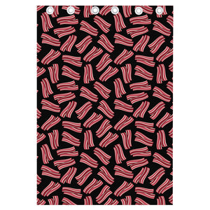 Black Bacon Pattern Print Curtain