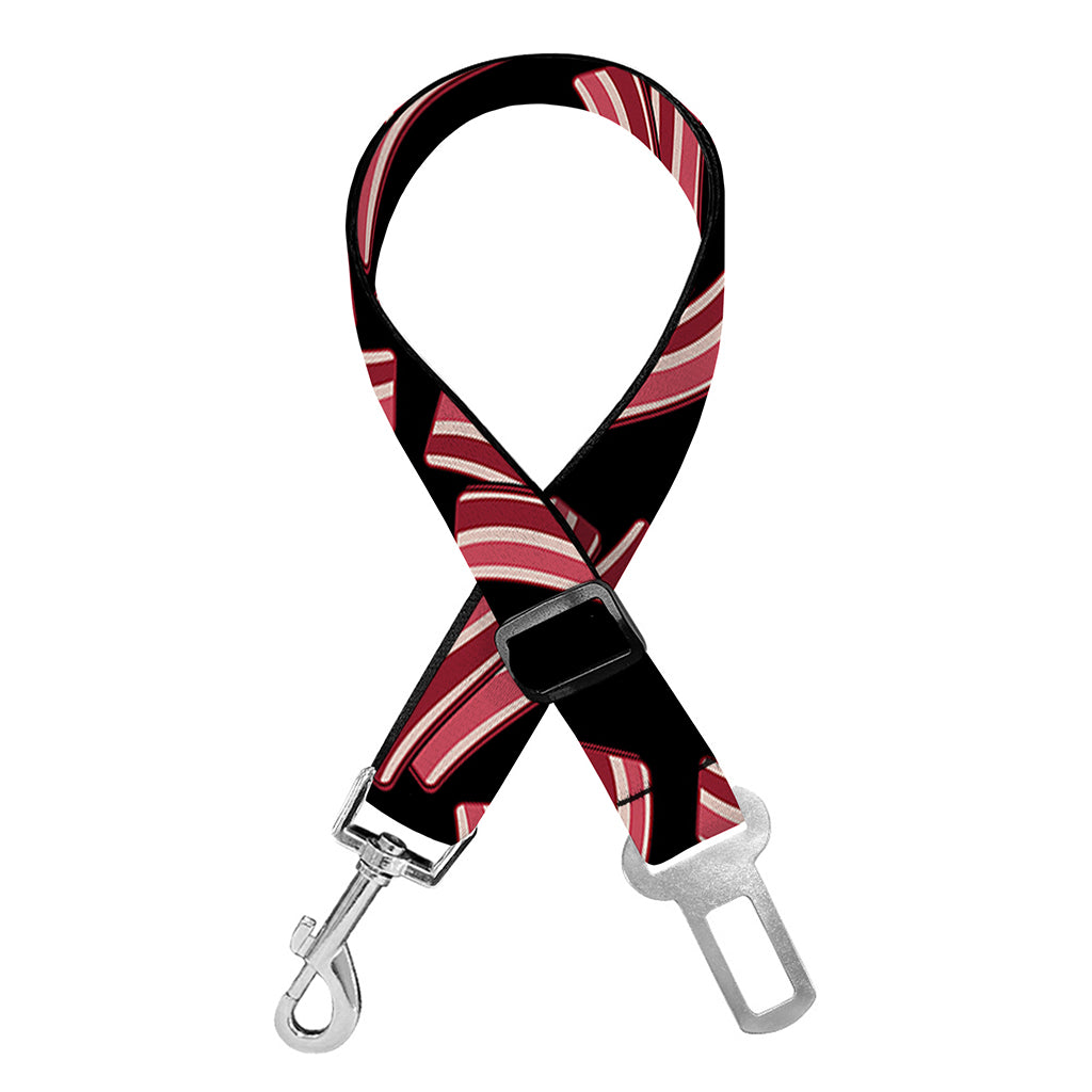 Black Bacon Pattern Print Dog Seat Belt