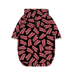Black Bacon Pattern Print Dog Zip Up Hoodie