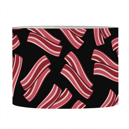 Black Bacon Pattern Print Drum Lamp Shade
