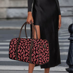 Black Bacon Pattern Print Duffle Bag