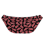 Black Bacon Pattern Print Fanny Pack