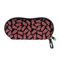 Black Bacon Pattern Print Glasses Case
