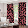 Black Bacon Pattern Print Grommet Curtains