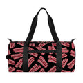 Black Bacon Pattern Print Gym Bag