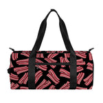 Black Bacon Pattern Print Gym Bag