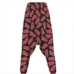 Black Bacon Pattern Print Hammer Pants