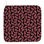 Black Bacon Pattern Print Hand Towel