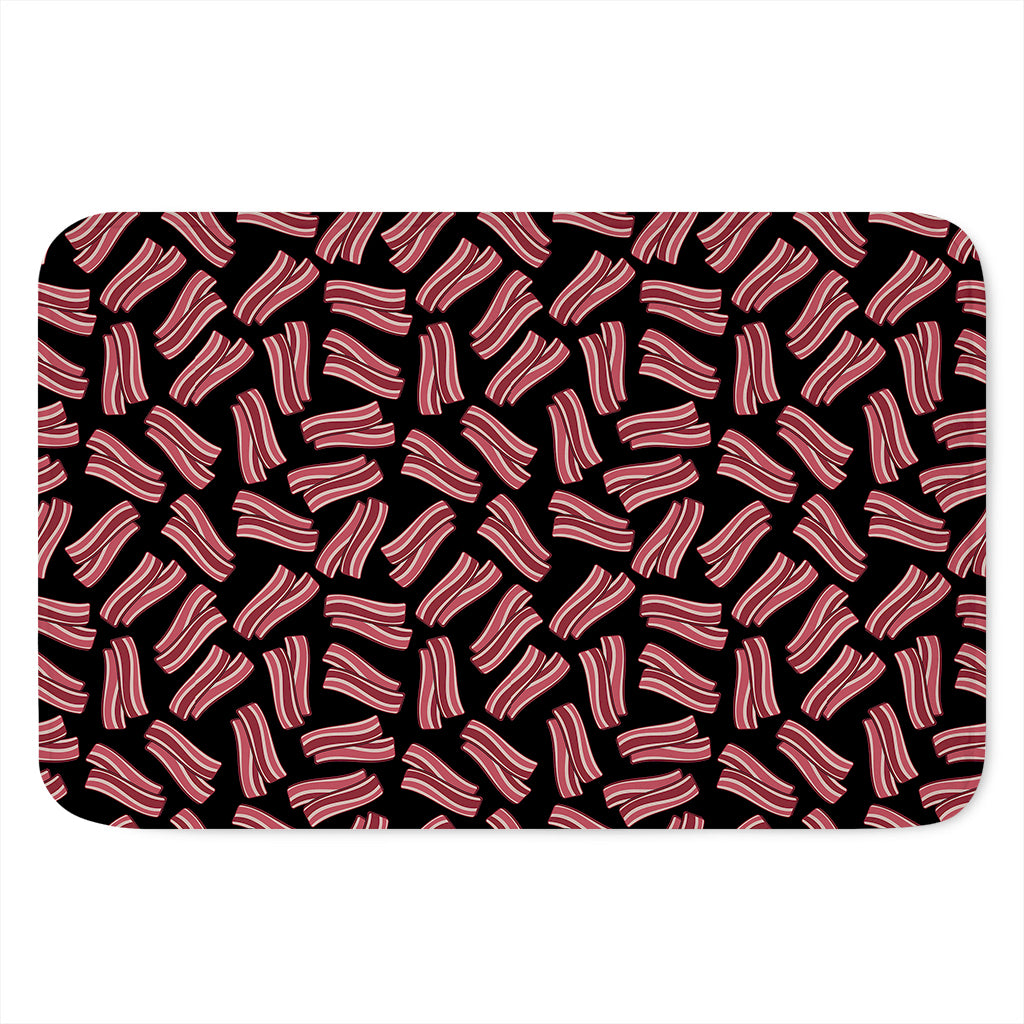 Black Bacon Pattern Print Indoor Door Mat