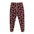 Black Bacon Pattern Print Jogger Pants