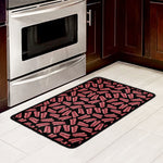 Black Bacon Pattern Print Kitchen Mat