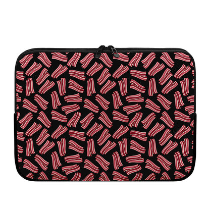 Black Bacon Pattern Print Laptop Sleeve
