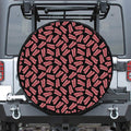 Black Bacon Pattern Print Leather Spare Tire Cover