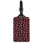 Black Bacon Pattern Print Luggage Tag