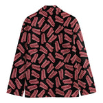 Black Bacon Pattern Print Men's Blazer