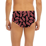 Black Bacon Pattern Print Men's Briefs