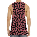 Black Bacon Pattern Print Men's Muscle Tank Top