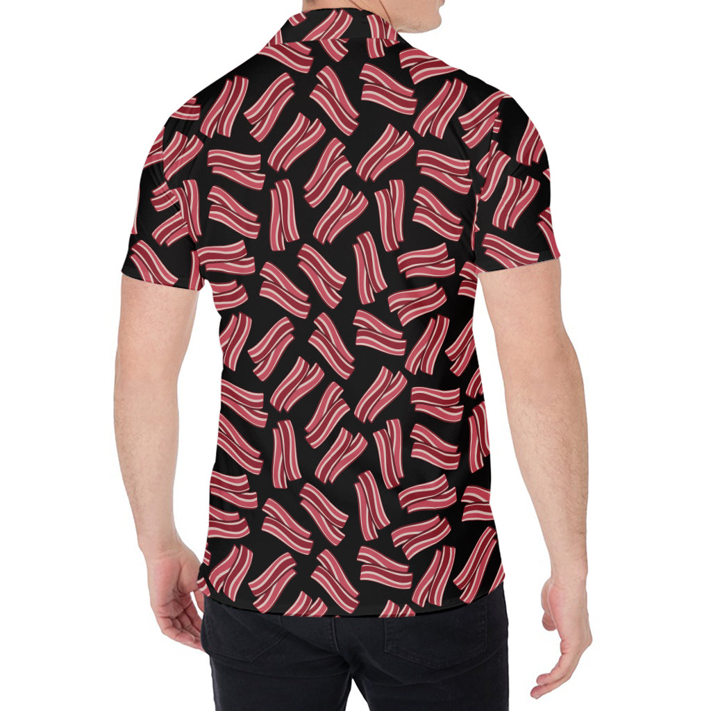 Black Bacon Pattern Print Men's Shirt