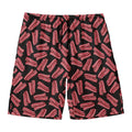 Black Bacon Pattern Print Men's Swim Trunks
