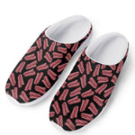 Black Bacon Pattern Print Mesh Casual Shoes