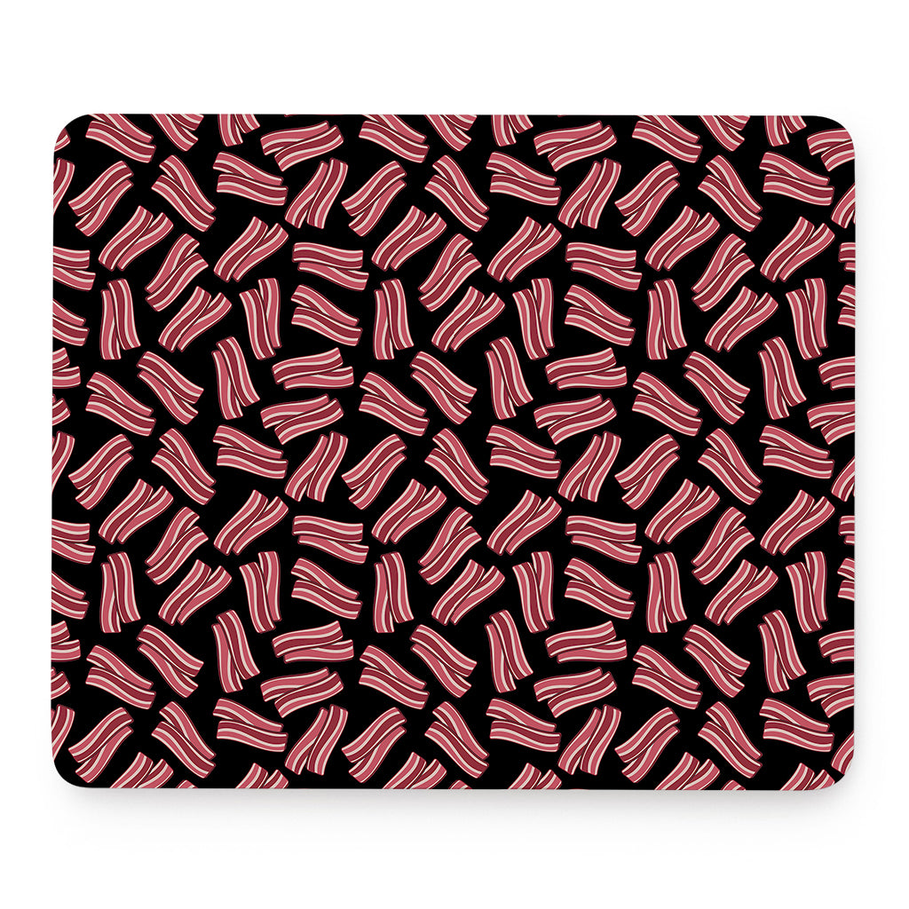 Black Bacon Pattern Print Mouse Pad