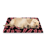 Black Bacon Pattern Print Pet Cooling Mat Cover