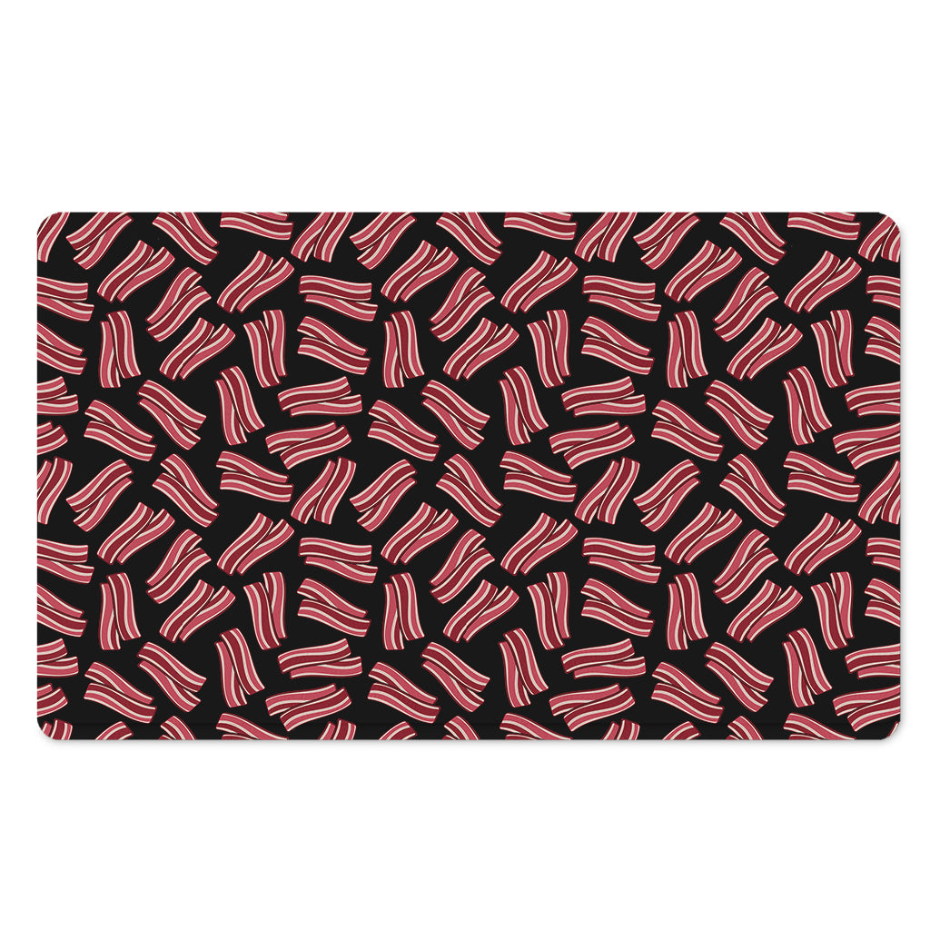 Black Bacon Pattern Print Polyester Doormat