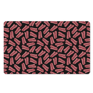 Black Bacon Pattern Print Polyester Doormat