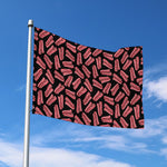 Black Bacon Pattern Print Polyester Flag