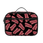 Black Bacon Pattern Print Portable Lunch Bag