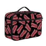 Black Bacon Pattern Print Portable Lunch Bag