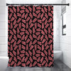 Black Bacon Pattern Print Premium Shower Curtain