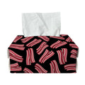 Black Bacon Pattern Print Rectangle Tissue Box Cover